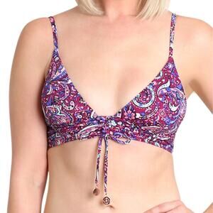 NWT Nanette Lepore Lauren Longline Fixt Bikini Top size 12